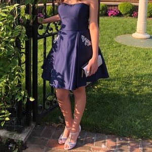 Fit-and-Flare Short Homecoming Dress with Pockets